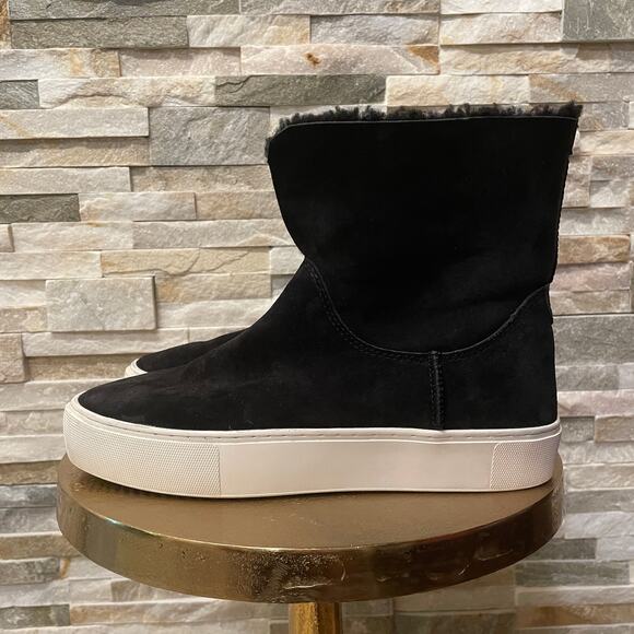 UGG Lynus Sneaker Boots | Black Suede Shearling, 8, Worn 1x, Cozy-Chic - Picture 2 of 13